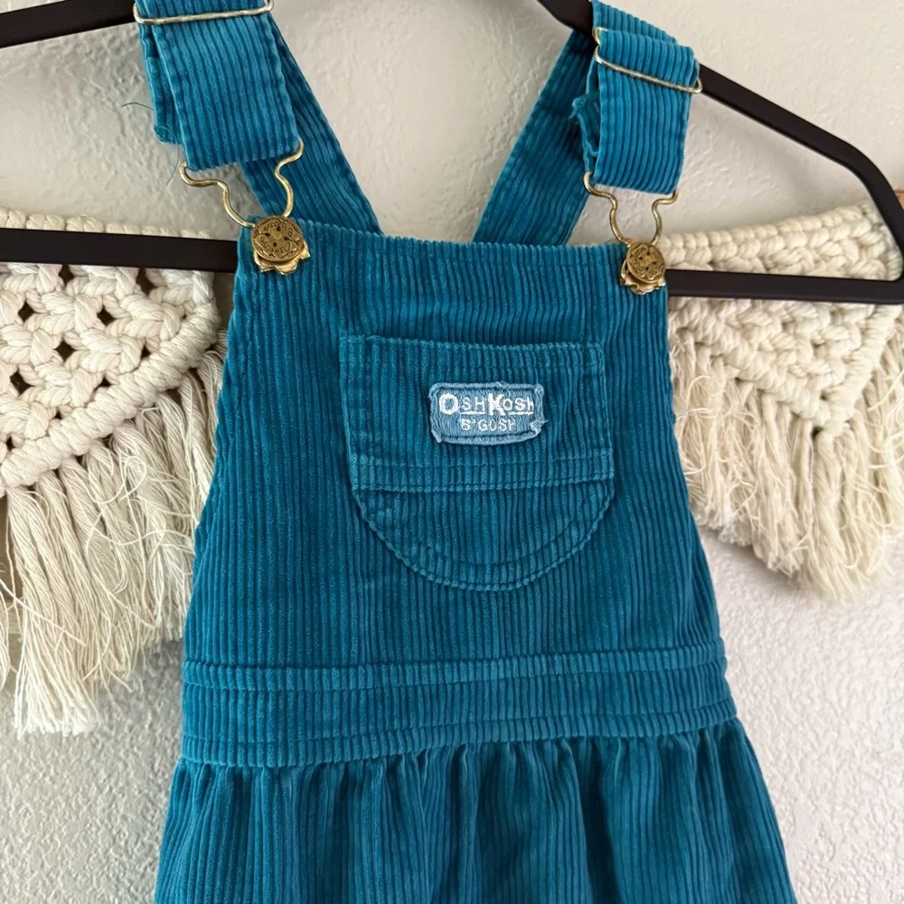 OshKosh‎ B’Gosh Vintage Teal Corduroy Overall Dress - Picture 2 of 6